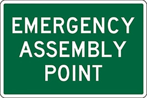 Order In - PROSAFE Emergency Information Sign - Emergency Assembly Point - Polypropylene - 600mm x 450mm