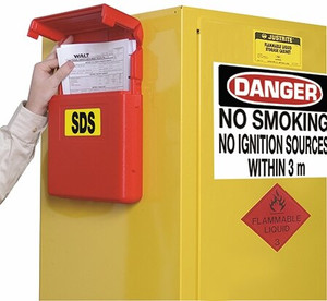 Order In - PBA Safety Document Storage Box - Medium - Top Opening - Polyethylene - Justrite - 318x260x57mm