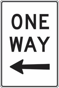 Order In - PROSAFE Traffic Sign - One Way - Left Arrow - Aluminium - Class 2 Reflective - 450mm x 400mm