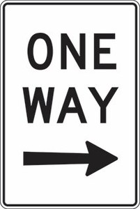 Order In - PROSAFE Traffic Sign - One Way - Right Arrow - Metal - 450mm x 400mm
