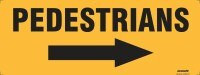 Order In - PROSAFE Traffic Sign - Pedestrians Arrow Right - Flute - 600 x 225 mm