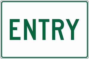 Order In - PROSAFE Parking Sign - Entry - Polypropylene - 450mm x 600mm