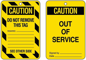 Order In - PROSAFE Tag - Caution - Do Not Remove/Out of Service - Poly - 100mm x 150mm - Pack of 10
