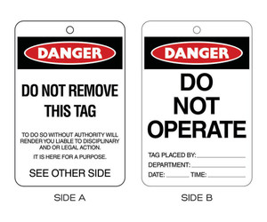 Order In - PROSAFE Tag - Danger - Do Not Operate - Cardstock - 100mm x 150mm - Pack of 100