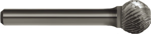 Order In - Sutton Tools Carbide Burr - Double Cut - Ball Shape - 1/4" Shank - 1/4" x 1/4" - 2" OAL - B202