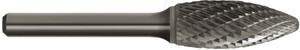 Order In - Sutton Tools Carbide Burr - Double Cut - Flame Shape - 1/4" Shank - 5/8" x 1-7/16" - 3-3/16" OAL - B206