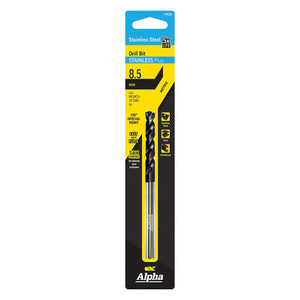 Order In - Alpha C9LMP085 Jobber Drill Bit - Stainless Plus - Metric - Carded - 8.5mm