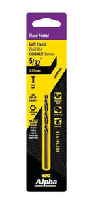 Order In - Alpha 9LI532COL Drill Bit - Left Hand - Cobalt Series - Carded - Imperial - 5/32"