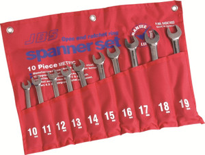 Order In - JBS RSSM10 Combination Ratchet Ring & Open End Spanner Set - 10 Piece - Metric