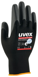 Order In - uvex Phynomic airLite A 6003806 General Purpose Gloves - Aqua Polymer - Polyamide - Elasthane - Carbon - Touchscreen - Knit Wrist Cuff - Black/Grey - 10