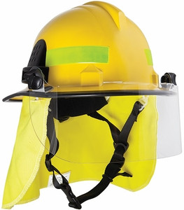 Order In - 3M HF46 AT010703380 Bush Fireman's Helmet - Elastic Chin Strap & Visor - Type 3 - Yellow - Unisize