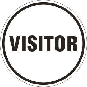 Order In - PROSAFE Sticker - Visitor - Self Adhesive Vinyl - Black/White - 56mm - Pack of 5