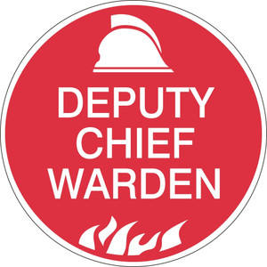 Order In - PROSAFE Sticker - Deputy Chief Warden - Self Adhesive Vinyl - White/Red - 56mm - Pack of 5