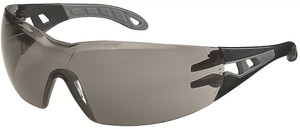 Order In - uvex pheos 9192-300 Safety Glasses - Black/Grey Temple - Supravision Excellence Coating - Anti-Scratch/Anti-Fog - Chemical Resistant - Grey 23% VLT Lens