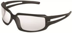 Order In - uvex Sonic SN085 Safety Glasses - Black Frame - Anti-Scratch - Clear Lens