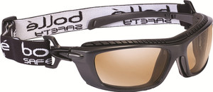 Order In - Bolle Baxter 1678118 Safety Glasses - Wrap-Around - Waterproof Foam & Removable Nylon Head Band - Platinum Anti-Scratch/Anti-Fog Coating - CPS Lens