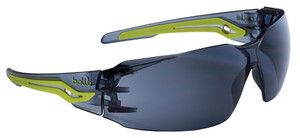 Order In - Bolle Silex SILEXPSF Safety Glasses - Ultra-Wraparound - Green/Grey Temple - Anti-Scratch/Anti-Fog - Smoke Lens