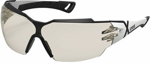 Order In - uvex pheos cx2 9198-065 Safety Glasses - Black/White Frame - Supravision Excellence Coating - Anti-Scratch/Anti-Fog - Blue Light Reducing - Brown 65% CBR Lens