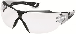 Order In - uvex pheos cx2 9198-202 Safety Glasses - Black/White Frame - Supravision Excellence Coating - Anti-Scratch/Anti-Fog - Chemical Resistant - Clear Lens