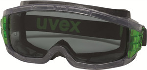 Order In - uvex ultravision 9301-628 Safety Goggles - Transparent Grey Frame - Textile Strap - UV 400 - Vented Frame - Anti-Fog Coating - 30%+VLT Grey Lens