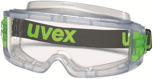 Order In - uvex ultravision 9301-614 Safety Goggles - Transparent Frame - Textile Strap - UV 380 - Vented Frame - Anti-Fog Coating - 80%+ VLT Clear Lens