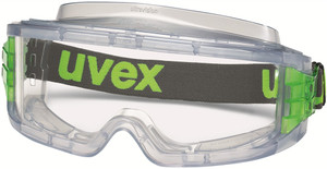 Order In - uvex ultravision 9301-820 Safety Goggles - Transparent  Frame - Textile Strap - UV 3800 - Vented Frame - Anti-Fog Coating - 80%+VLT Clear Lens
