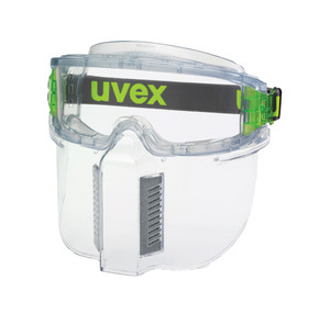 Order In - uvex ultravision 9301-383 Safety Goggles - With Mouthguard Visor - Vented -Transparent Frame - Anti-Fog Coating - 80% + VLT Clear Lens