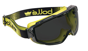 Order In - Bolle UNIVERSAL GOGGLE PC UNIVGN20W Safety Goggles - Black/Yellow Frame - Vented Frame - Anti-Fog/Anti-Scratch Coating - With Foam - Smoke Lens