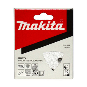 Makita 94mm x 94mm Delta/Multi-Tool Sanding Pads Hook & Look Style 40 Grit - 10 Pack