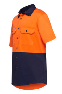 Order In - Hard Yakka Shirt Short Sleeve  Core Y04620  Orange/Navy