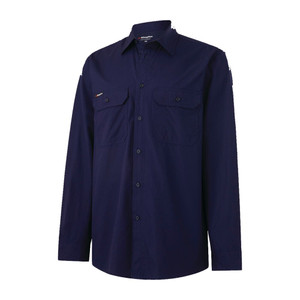 Order In - King Gee K14031 Men's Workcool Vented Long Sleeves Shirt - Cotton Ripstop - Navy