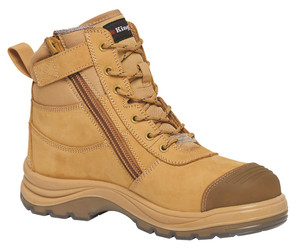 Order In - King Gee K27105 Tradie Safety Sided Boot - 6Z EH - Zip Sided - Wheat