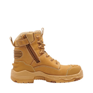 Order In - King Gee K28003 Women's Onyx Reflective Safety Boot - 6Z PR - Zip Sided - Steel Toe - 6 Inch - Leather - Kevlar Thread - Wheat