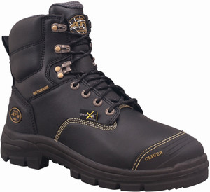 Order In - Oliver - Safety Boots - Mens - Ankle - Anti-Static - Metatarsal Guard - Lace Up - Full Grain Leather - AT 55-346 - Black
