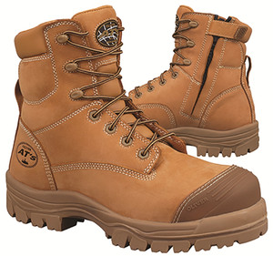 Order In - Oliver - Safety Boots - Zip Sided - Lace Up - 45-632Z - Wheat