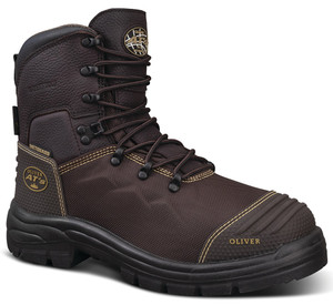 Order In - Oliver 65-490 Safety Boots - Caustic Resistant - Lace-Up - Waterproof - 150mm - Brown