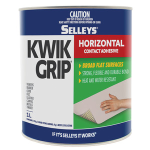 Order In - Selleys 100042 Kwik Grip Horizontal Contact Adhesive - Heat & Water Resistant - Tan - Can - 1 Litre