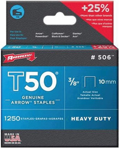 Order In - Arrow AR50624SP T-50 Staples - 3/8 - Pack of 1250