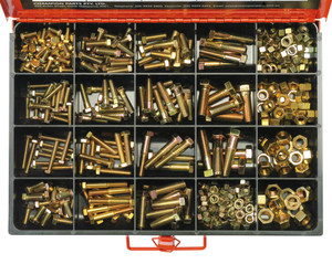 Order In - Champion Fasteners Set Screw, Bolt & Nut Kit - Class 5 - Steel - Zinc Plated - UNC - 1/4 to 1/2" - 370 Pieces - CA370 - Champion