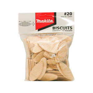 Makita #20 Biscuits 100 Pack - 56mm x 23.5mm - Fits Most Machines