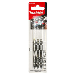 Makita Screwdriver Bit Doubled Ended PH2 65mm 3Pk - B-20703