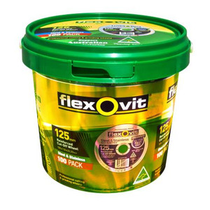 Flexovit 125mm x 1.0mm Mega Inox Ultra Thin Cut Off Wheel - 22mm Bore - 100 Pack