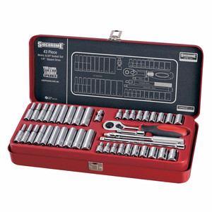 Sidchrome Socket Set Metric/AF 1/4 Drive 43 Piece