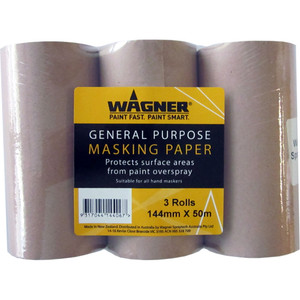 Wagner Masking Paper 144mmx50m 3 Pack - MASKPAP6