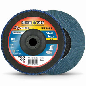 Flexovit 180x22mm Zirconia Flap Disc 80# - 66261039224