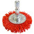 Josco Brush Wheel 75 80G 6.3 Hex Spindle Red Abrasive Nylon - JAW75R