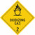 Order In - PROSAFE Danger Sign - Dangerous Goods Class Diamonds - Oxidising Gas 2 - Metal - Black On Yellow - 270mm x 270mm