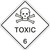 Order In - PROSAFE Danger Sign - Dangerous Goods Class Diamonds - Toxic 6 - Self Adhesive Vinyl - Black On White - 200mm x 200mm