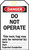 Order In - BRADY Lockout Tags - Do Not Operate, I certify That.. - Reverse Side-Unauthorised Removal.. White/Red/Black Polyester H140mm x W76mm PK 25