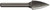 Order In - Sutton Tools Carbide Burr - Double Cut - Tree Shape Pointed End - 1/4" Shank - 3/4" x 1" - 2-3/4" OAL - B205